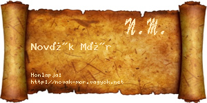 Novák Mór névjegykártya